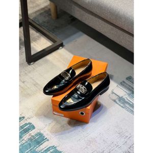 Klänning H Luxury Men's Design Shoes Destin Loafer Calfskin Leather Flats Business Shoes For Men Low Top Oxfords Outdoor Walking Box and Handbag
