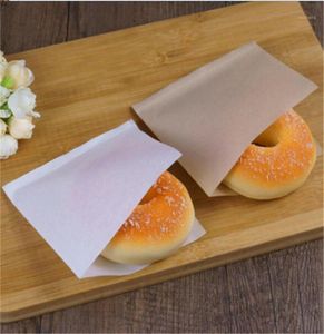 100PCSPACK 12x12cm Biscuits Donut Paper Bags Oljetätbröd Craft Bakery Packing Kraft Sandwich Donut Bag Gift Wrap6160985