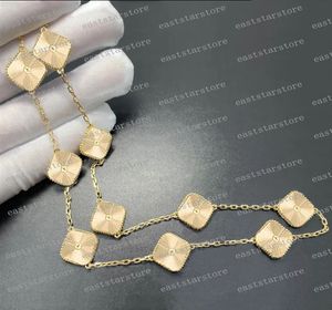 Designer halsband klöver halsband charm 18k rosguld silver pläterat 10 motiv skal diamanthänge för kvinnor tjej alla hjärtans engagemang designer smycken gåva