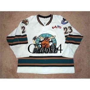 GC2604 C26 2001 02 Manitoba Moose 23 Todd Warriner Hockey Jersey Hafted Custom Any Number i Nazwa Jersey