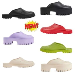 2024 luxury Women slide Mules sandals designer slippers white black pink womens summer outdoor shoes Height increasing shoe