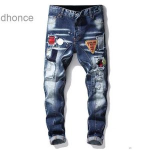 Designer Men Striped Denim Jeans Mens Luxury Fashion Hot Brand Blue Pants Light Hip Hop Street Style Trousers