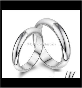 Drop Delivery 2021 Fashion Ture 925 Pure Sterling Wedding Couple Rings Man and Momen Luxury Styles Sier Ring Smyckemodell Nodot R3184672