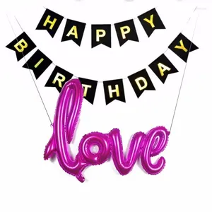 Party Decoration 2Pcs Large Letter Love Balloon Wall Paper Birthday Decorations Adult Rose Gold Wedding Aniversario Ballons