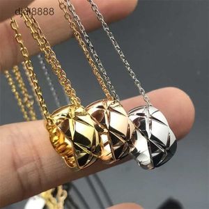 Lingge Bean Necklace Colorless Womens Summer 18k Lock Bone Chain Instagram High Grade and Small Gold Bead Pendant