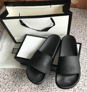 with box hot brand Men Beach Slide Sandals Scuffs 2017 Slippers Mens white Beach Fashion slip-on designer sandals US 35-45 z074450987