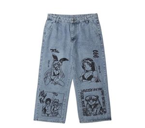 Mode tecknad sjöman måne jeans byxor kläder hip hop hajuku stil lös casual mens street slitage byxor y2011236902274