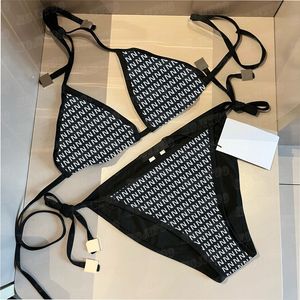 Letter Print Bikini Womens Sexy Swimsuit Designer Split Bathing Suits Lace Up Bra Briefs Underwear Beach Swim Wear For Summer