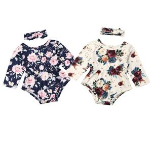 2Pcs Newborn Kid Baby Girl Flower Clothes Long Sleeve Romper Jumpsuit Outfits7593409