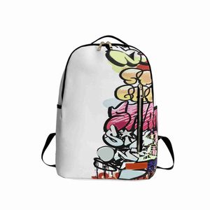 Painted backpack, men's backpack, travel bag fashion luxury student backpack, large capacity street trend shark beak backpack 1121