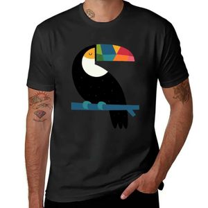 Mäns T-shirts Rainbow Toucan T-shirt Animal Prinfor Boys Plus Size Tops Mens Plain T Shirts