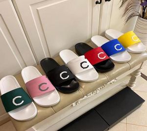 Designer PVC Couples Slippers Women039s Summer Flat Bottom Bathroom Slipper Double Letter Slipper Unisex Luxury Sandal Fashion 2733805