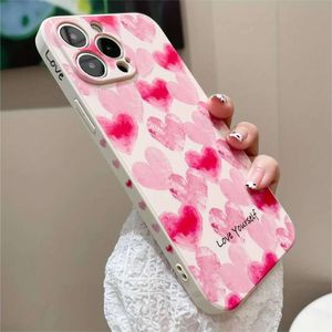 Fashion Rainbow Love Heart Phone Case for iPhone 14 13 15 Pro Max 11 12 Mini 8 7 Plus XS XR SE 2022 Swockproof Soft Cover
