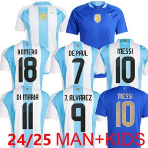 2024 2025 Men Football Shirt National Team Soccer Jersey 3 Star Messis 24 25 Authentic Fans Player Mac Allister Dybala Di Maria Martinez de Paul Maradona Child Kid Kit