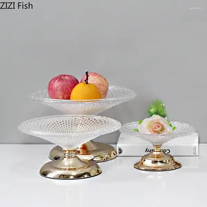 Plates Dining Table Crystal Glass Fruit Plate Creative Living Room Candy Snack Home Wedding Party Decoration Dessert