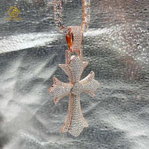 Passera diamanttestare VVS Pendant Hip Hop Jewelry Sier Moissanite Cuban Chain Layered Custom Iced Out Pendants