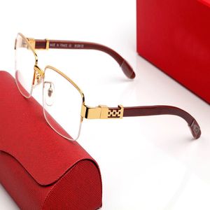 Classic Square C shaped Decorative Sunglasses Men Women Brand Half Frame Optical Frames Designer Glasses Metal Decoration Clear Lenses 227L