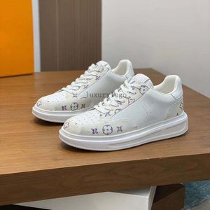 2024S/S Beverly Hills Men Sneakers Shoes White Black Damier jacquard Leather Trainers Famous Brands Comfort Couple Skateboard Men's Casual Walking EU38-46 5.10 08