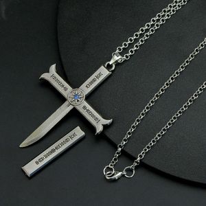 Anime halsband för kvinnor dracule mihawk cross metal halsband män smycken hänge kedjor choker krage gåva