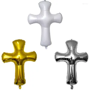 Party Decoration 3D Baby Baptism Easter Cross Foil Balloons For First Holy Communion Religious Decor God God Blessing Doping Jesus Pentecost