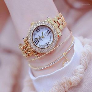Armbandsur Diamond Watch for Women Quartz Ladies Luxury Rhinestone Armband Armbandsur kvinnlig Montre Femme Waterproof 275Q