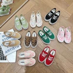 Spring Autumn Canvas Girls Shoes Versatile Childrens Shoe for Girl Casual Boys Breathable Leopard Print Kids 240603