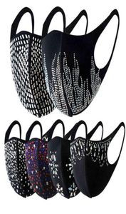 2021 Fashion Sequin Face Mask Women Rhinestone Blingbling Cotton Mouth Masker vuxna klassiska svarta paljetter Spot dammtät Haze Facem6175075