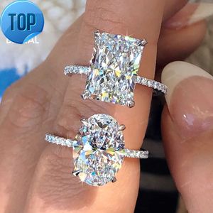 Hurtownia 10K 14K 18K Solid Gold VVS moissanite Pierścionki zaręczynowe Kobiety 925 Srebrny Diament Szmaragdowy Radiant Owalny Złoty Pierścień