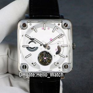 NOWOŚĆ 42 5 mm eksperymentalne BRX2-MRTB-ST-STR Silver Dial Automatyczne turbillon męskie zegarek stalowe obudowa kwadratowe zegarki skórzane zegarki Hello Watch 6 1794