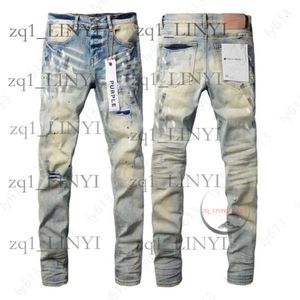 designer jeans män lila jeans märke denim byxa ruin hål byxor höjd kvalitet broderare nödställd rippad cyklist svart blå jean mens kläder xs-5xl 0a2