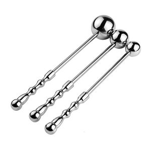 Male Stainless Steel Anal Plug Butt Beads G Spot Wand Male Prostate Massage Stick Double Dildo Vagina Sex Toy Anal Dildo 240603