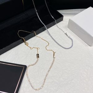 Mens Designer Pendants Letter Necklaces Jewelry Brand Luxury Copper Necklace Womens Trendy Personality Clavicle Crystal Chains Wedding Birthday Gifts