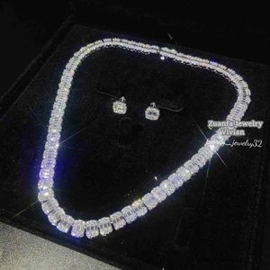 9mm Width Hip Hop Bling Jewelry Buss Down Vvs Moissanite Diamond Tennis Chain Women Necklace
