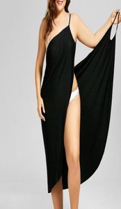 Black Wrap Sarong Beach Dress 2022 Holiday Beachwear Women Summer Sexy Robe Casual Backless Plus Size Vestidos 5XL Dresses1663143