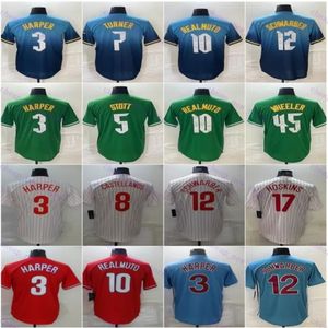 Trea Turner City Connect Jerseys Bryce 3 Harper Rhys Hoskins Kyle Schwarber J.T.Realmuto Nick Castellanos Zack Wheeler Alec Bohm Brandon Marsh Baseball Jerseys