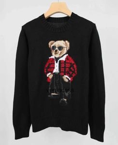 RL NEW CUTE BEAR PURKOVER WOMENS Sweater Crew Neck Knitwear Sweet Academy Cardigan Högkvalitativ broderade vårkvinnor toppar