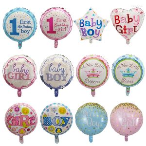 Decoração de festa 10pcs 18 polegadas Balões de chá de bebê Hélio Tema de aniversário nascido 1º suprimentos Oh air globos brinquedos