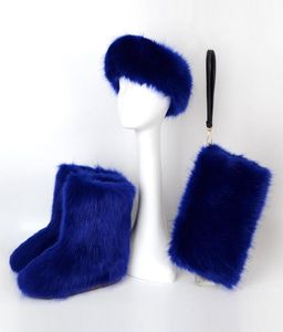 Женская леди Fox Fox Snow Boot Set Set 3 кусочки повязки на голову с подкладкой зимой плюс размер Ry Y Outdoor Mid2526555