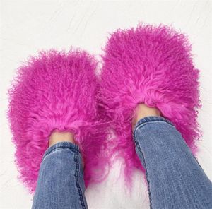 Slippers Luxury Mongolia Slides Women y Plush Flip Flops Soft Home Warm Winter Amazing Shoes Woman 2209092598732