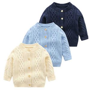 Kurtki kardiganowe nowe swetra dla dzieci chłopcy dziewczęta maluch solidny ręcznie robiony niemowlę singielki nowonarodzone ubrania WX5.31ZRWM