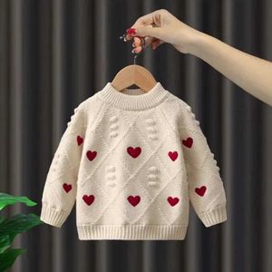 Pullover Waistcoat Girls Sticked Sweater Autumn Winter Lace Wool tröja Topp Baby 1 till 7 -årig kappa blixtlåströja WX5.31