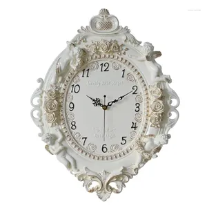 Orologi da parete Creative Angel Resin Craft soggiorno Camera da letto Hanging House El ristorante Orologio Mute Orologio