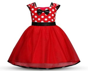 Baby Dot dress girls TUTU Bow Princess dresses 2018 new fashion Kids Clothing Boutique girls lace Ball Gown 5 colors C36129544212