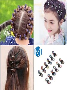 M MISM Högkvalitativ 12pcset Girls Mini Claw Rhinestone Flower Clip