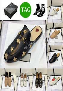 상자 노새 샌들 프린스 타운 슬리퍼 여성용 로퍼 정품 가죽 샌들 럭셔리 캐주얼 신발 하프 드래그 금속 체인 신발 C9807209