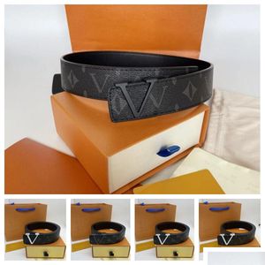 Belts Designer Belt Fashion Buckle Genuine Leather Width 3.8Cm 20 Styles Highly Quality With Box For Woman Man Luxury And No Drop De Dhikq