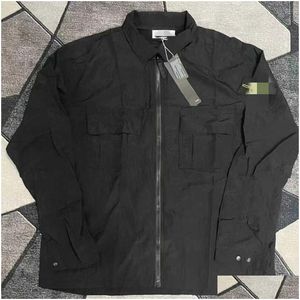 Męskie płaszcze z zewnątrz odzieży plus designerski kamień dla par Lightning Jacket koszula Metalowa nylon funkcjonalny Sunsn Casual Wear Bluza Dhilf