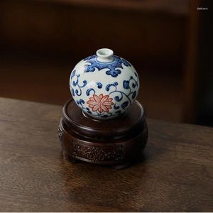 Wazony jingdezhen porcena antyczna niebieska biała halowane mini kwiatowe wazon do ceremonii herbaty kreatywny wystrój artystyczny