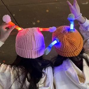 Party Favor Parent Child Cute Glowing Little Knit Hat Funny Bills Cold Weather Warm Gear For Men Winter Hats Women With Ear