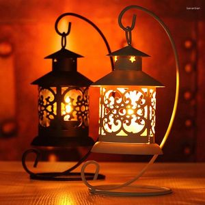 Posiadacze świecy żelazo marokański styl świecznika Stand Stand Light European Home Decoration Lantern VBT05 T35
